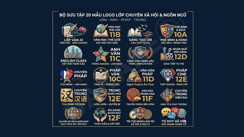 Mẫu Logo cho khối chuyên Xã hội & Ngôn ngữ