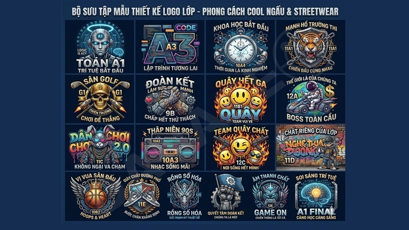Mẫu logo lớp phong cách Cool Ngầu & Streetwear