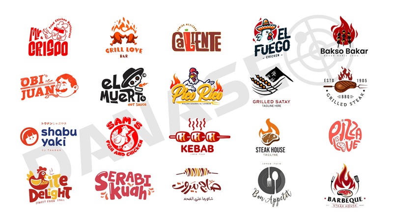 mẫu thiết kế logo ẩm thực ấn tượng và độc đáo