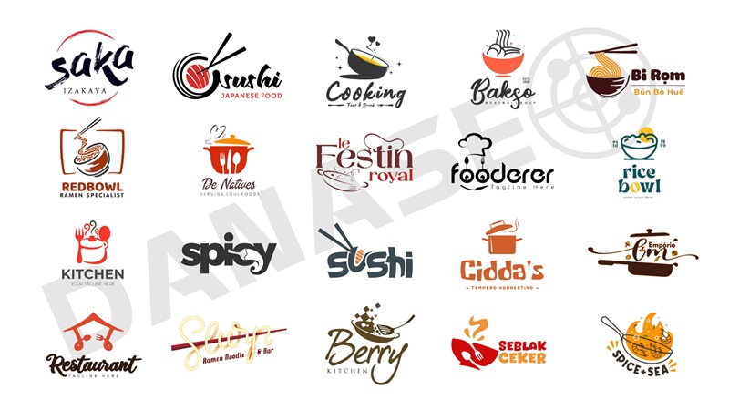 mẫu thiết kế logo ẩm thực ấn tượng và độc đáo