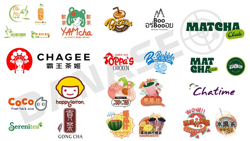 Mẫu thiết kế logo trà sữa theo phong cách Hongkong