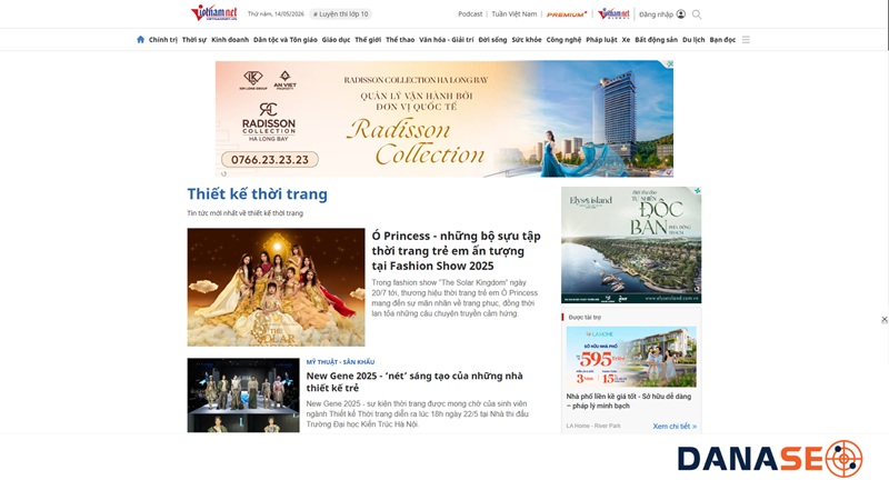 Kênh tin tức & Báo điện tử thời trang VietNamNet